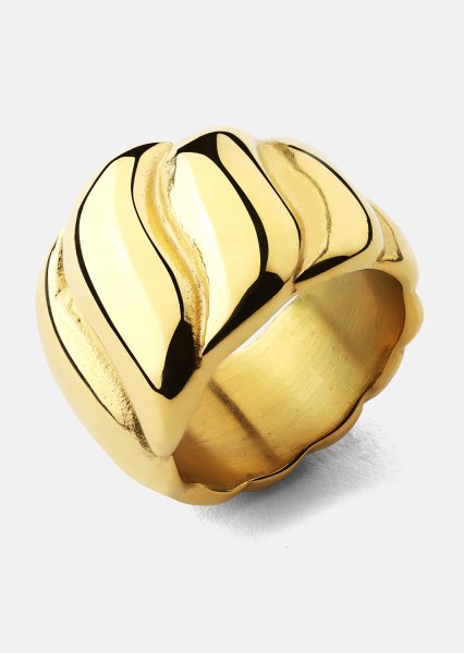 Anillo Bold Wave - 18K Chapado en oro