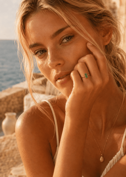 Anillo Emeraldis - 18k Chapado en oro