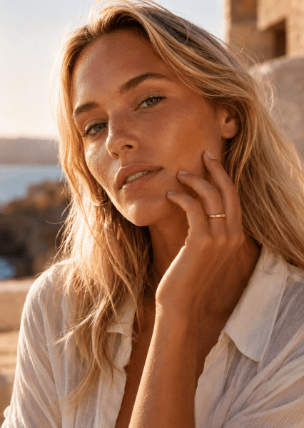 Anillo Halo - 18k Chapado en oro