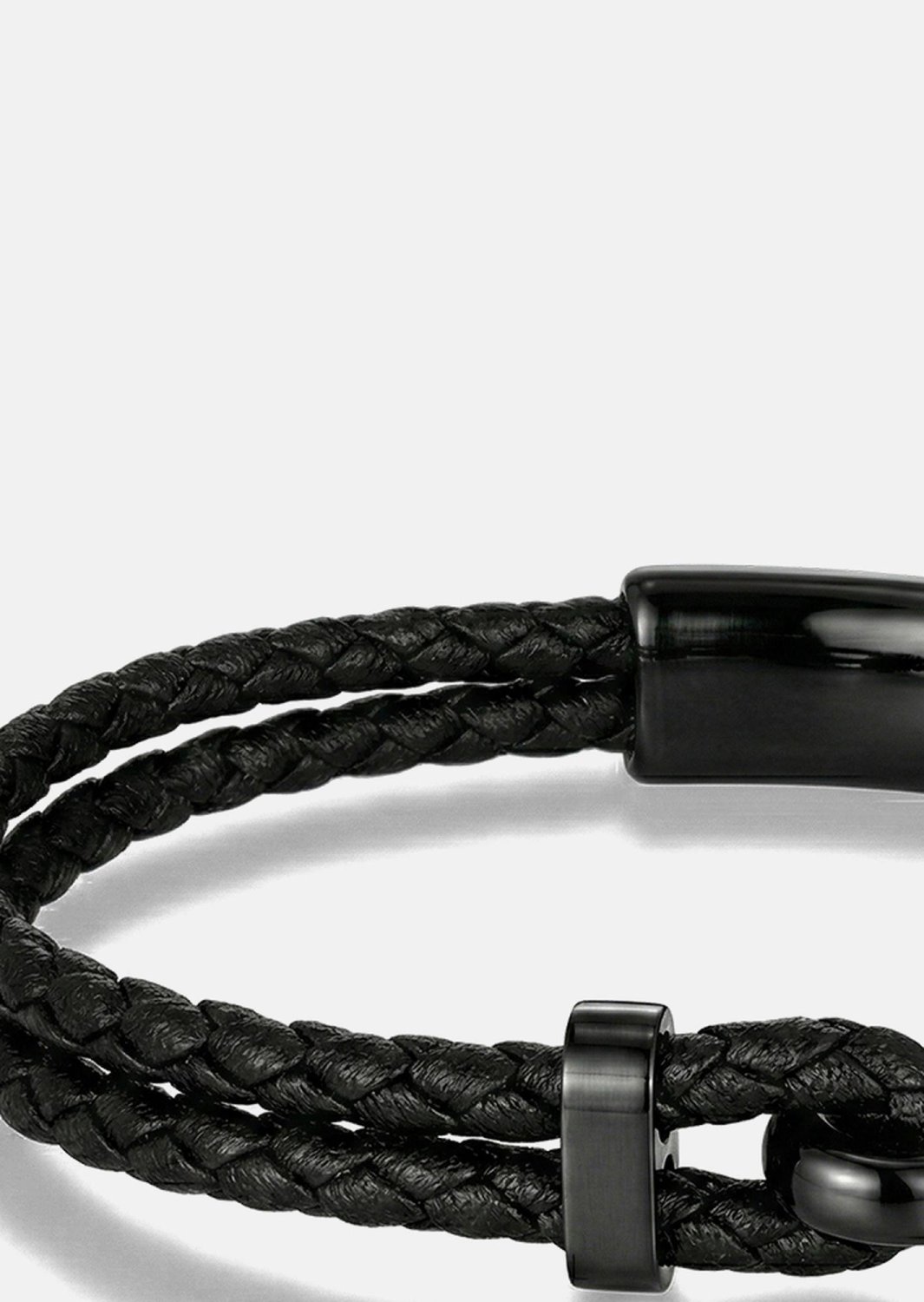 Pulsera de cuero Obsidian Link