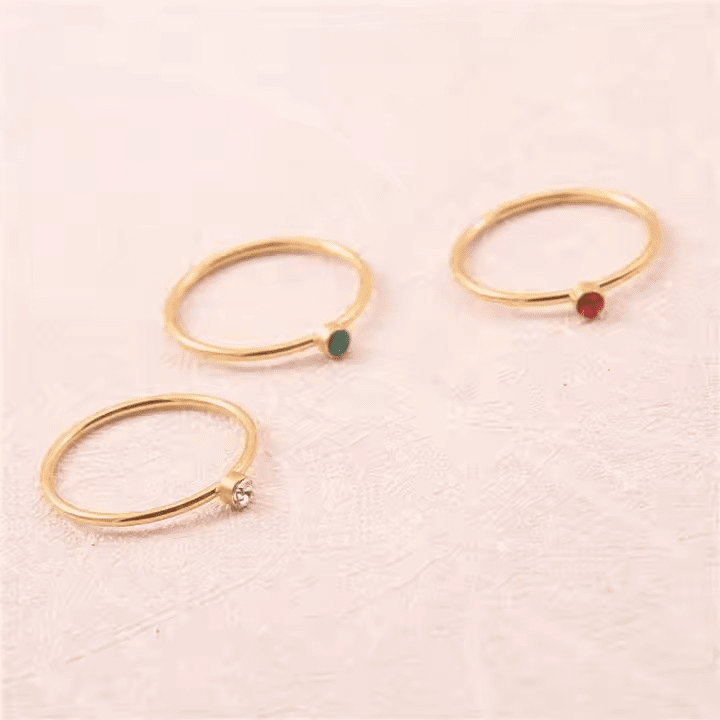 Trinity Prisma Anillo - 18k Chapado en oro