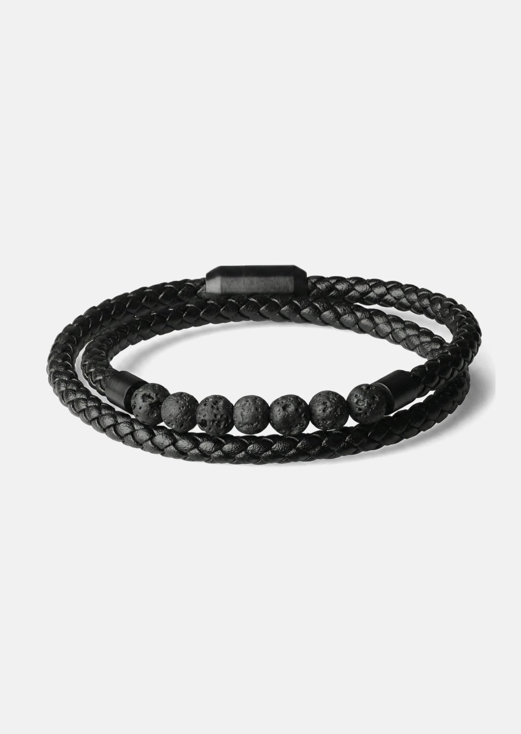 Pulsera de cuero Obsidian Grip