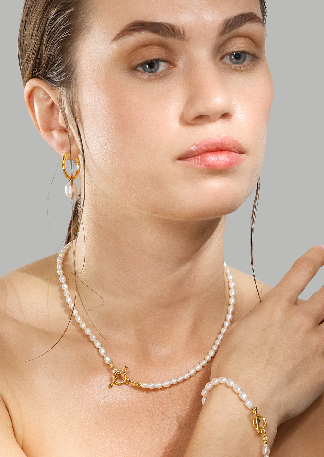 Pulsera Classic Pearl - 18k Chapada en oro