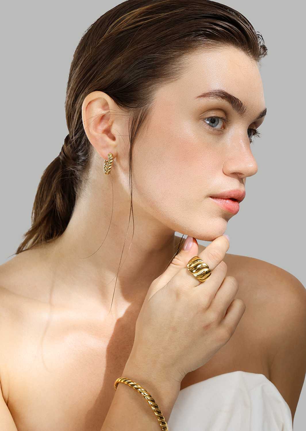 Pulsera Twist Glow - 18k Chapada en oro