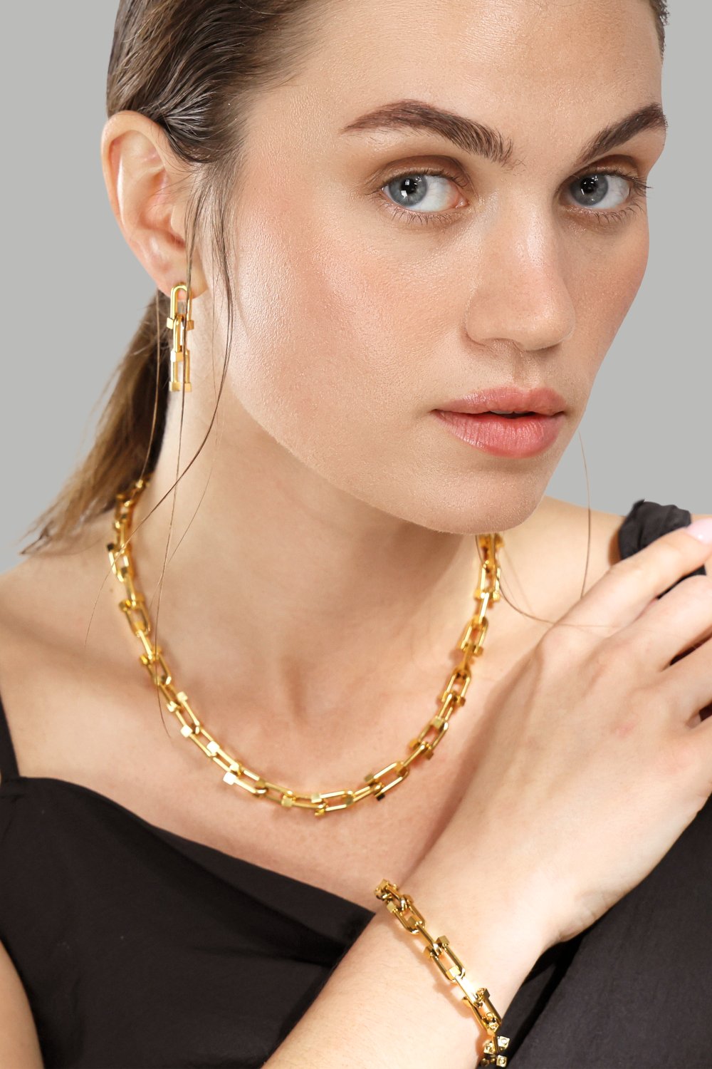 Pendientes Link Luxe – 18k Chapados en oro