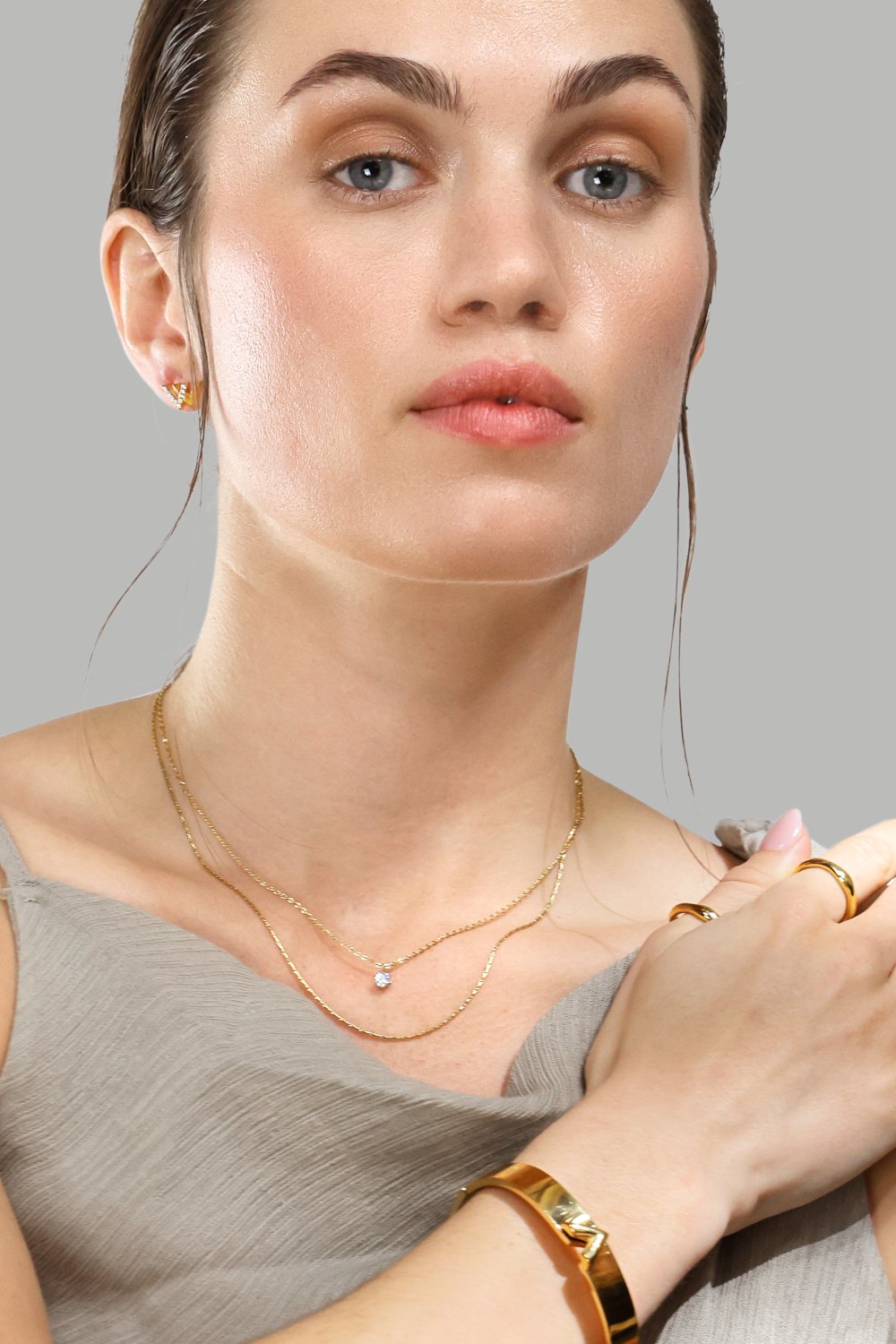 Pulsera V-Lock - 18k Chapada en oro
