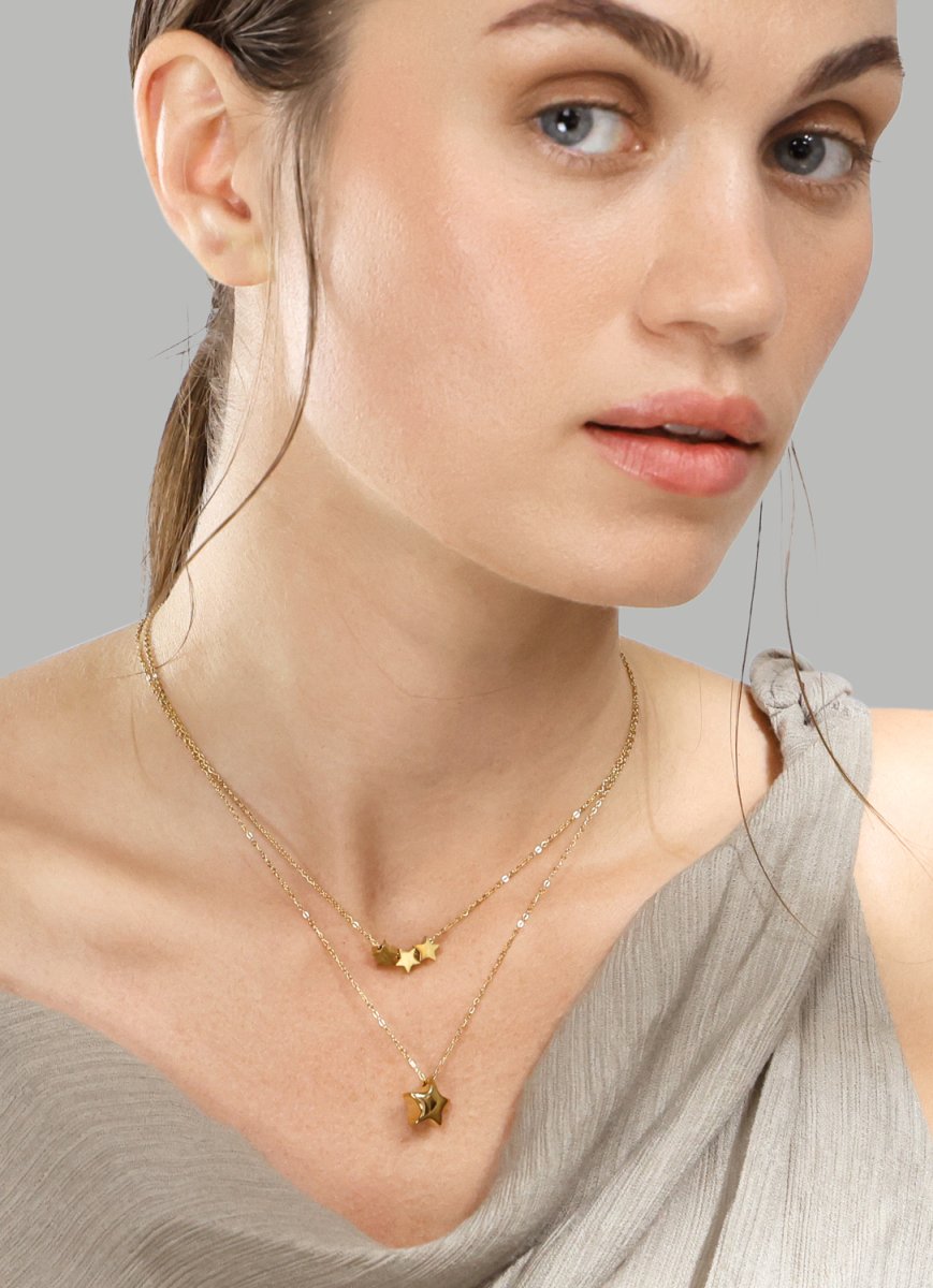 Collar Stjärntrio – 18k Chapado en oro