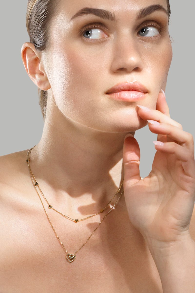 Collar Golden Hearts - 18k Chapado en oro