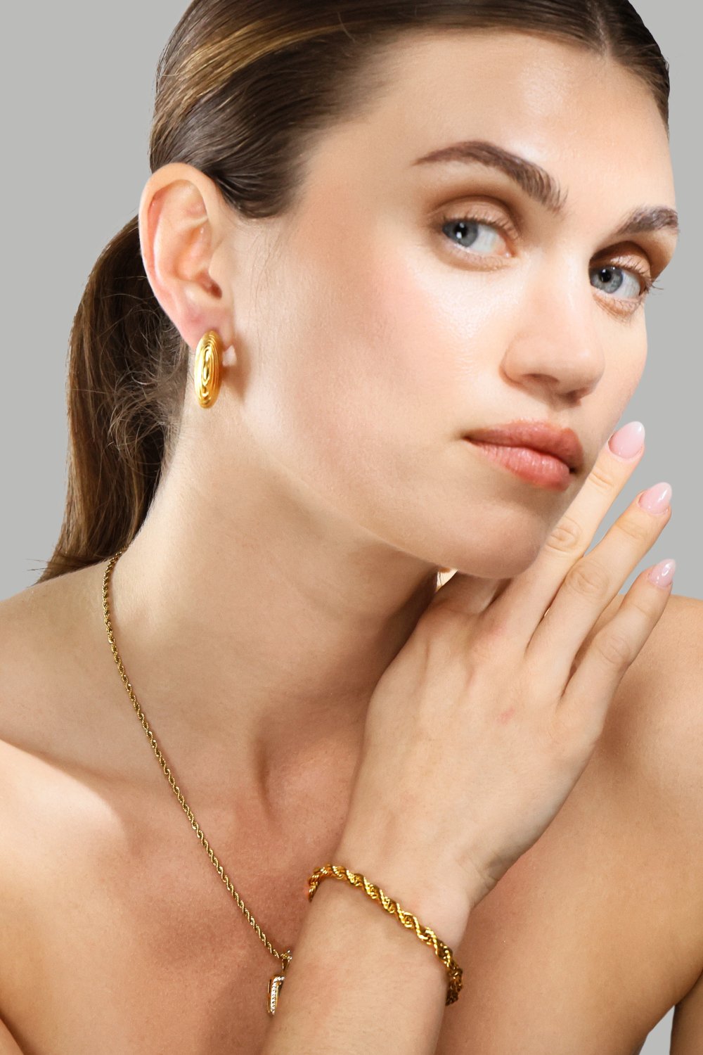 Pendiente Oceana - 18k Chapado en oro