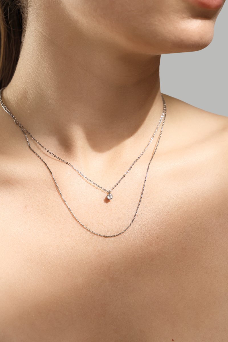 Collar Celeste – Chapado en plata