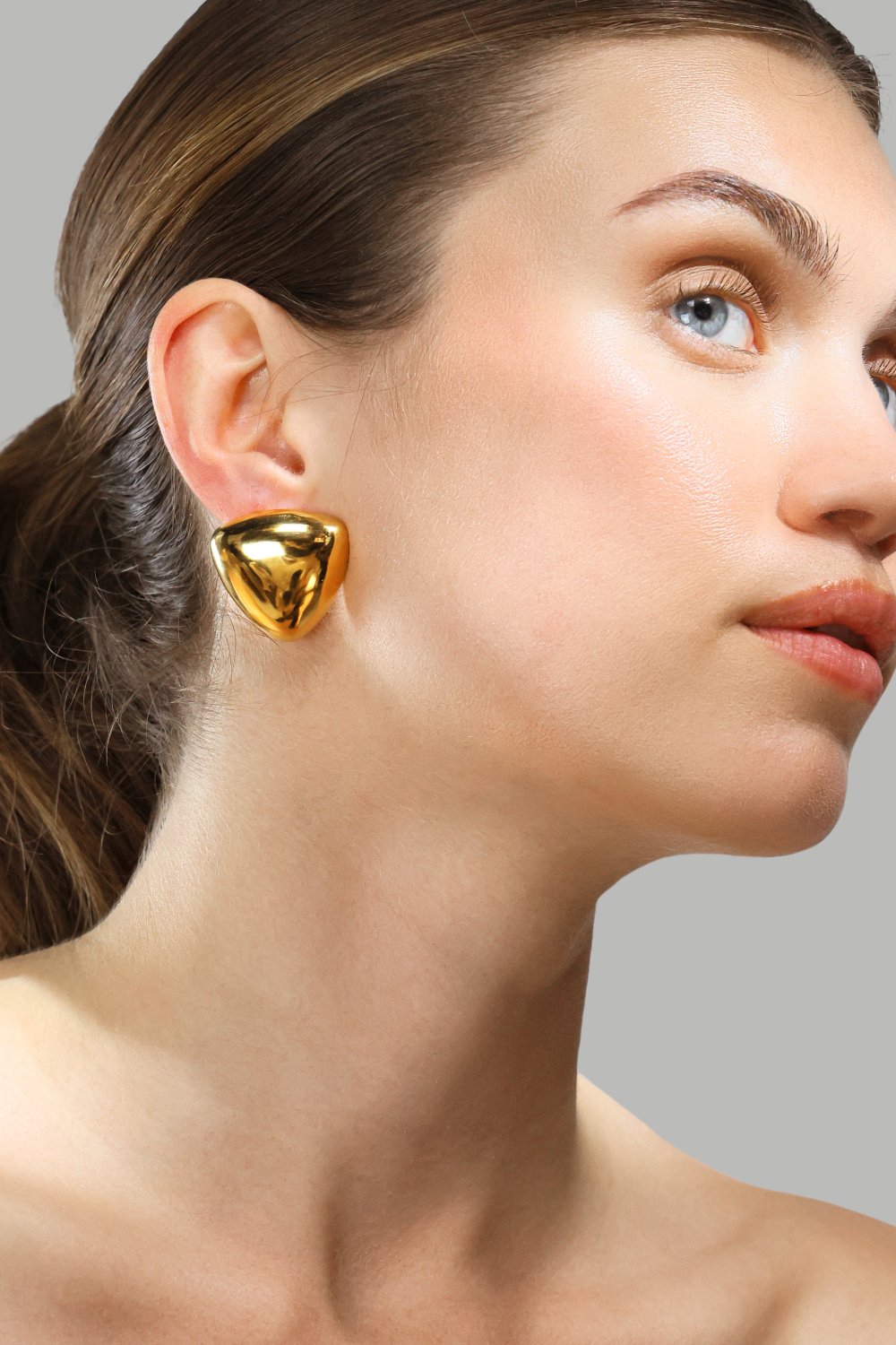 Pendientes Bold Curve – 18k Chapados en oro