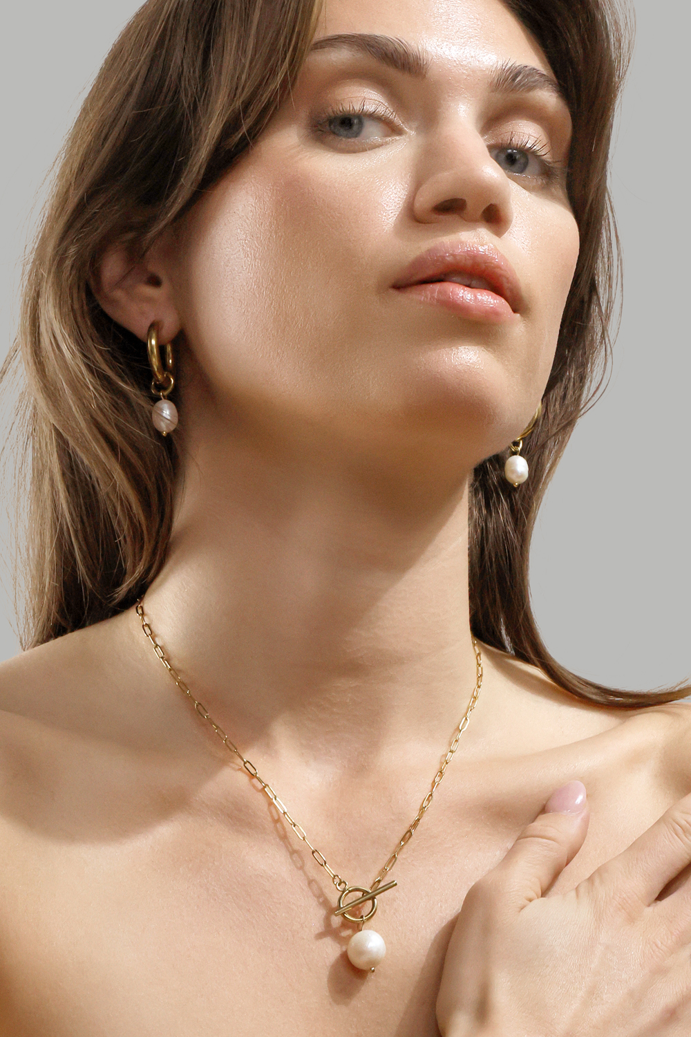 Pendiente Pearl Drop - 18k Chapado en oro