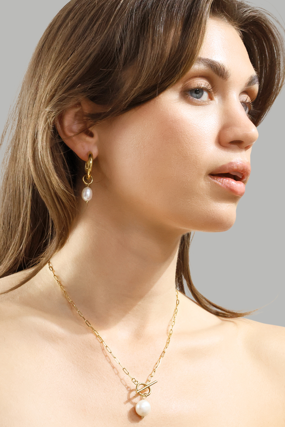 Pendiente Pearl Drop - 18k Chapado en oro