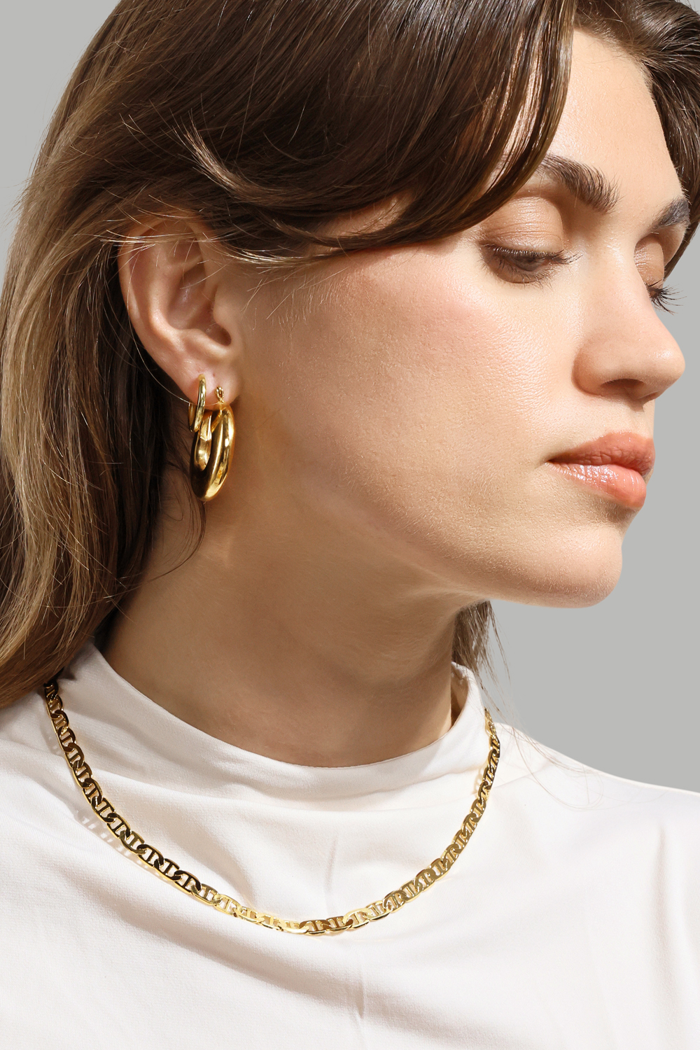 Pendiente Luna Bold Hoops - 18k Chapado en oro