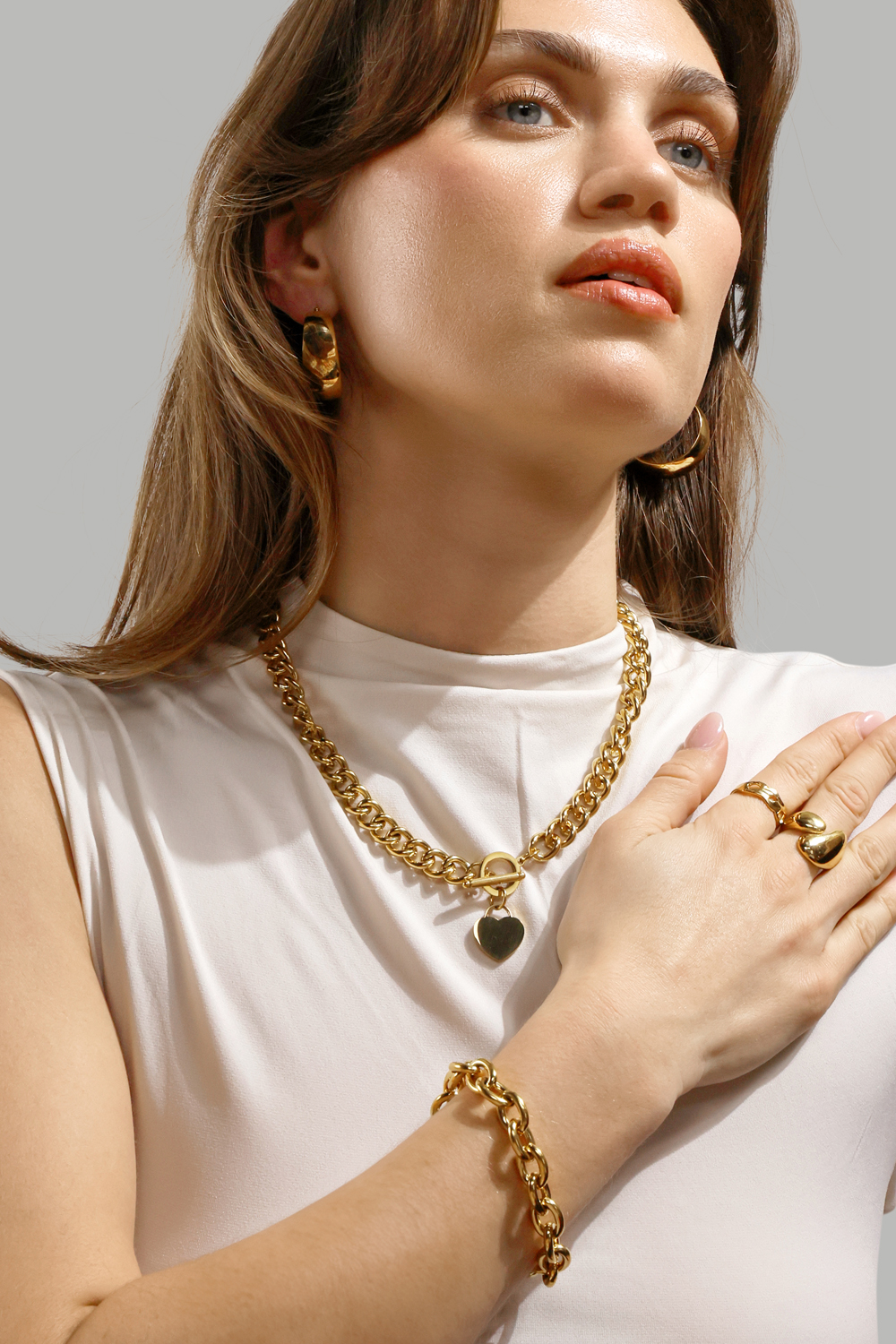 Celeste Pendiente - 18k Chapado en oro