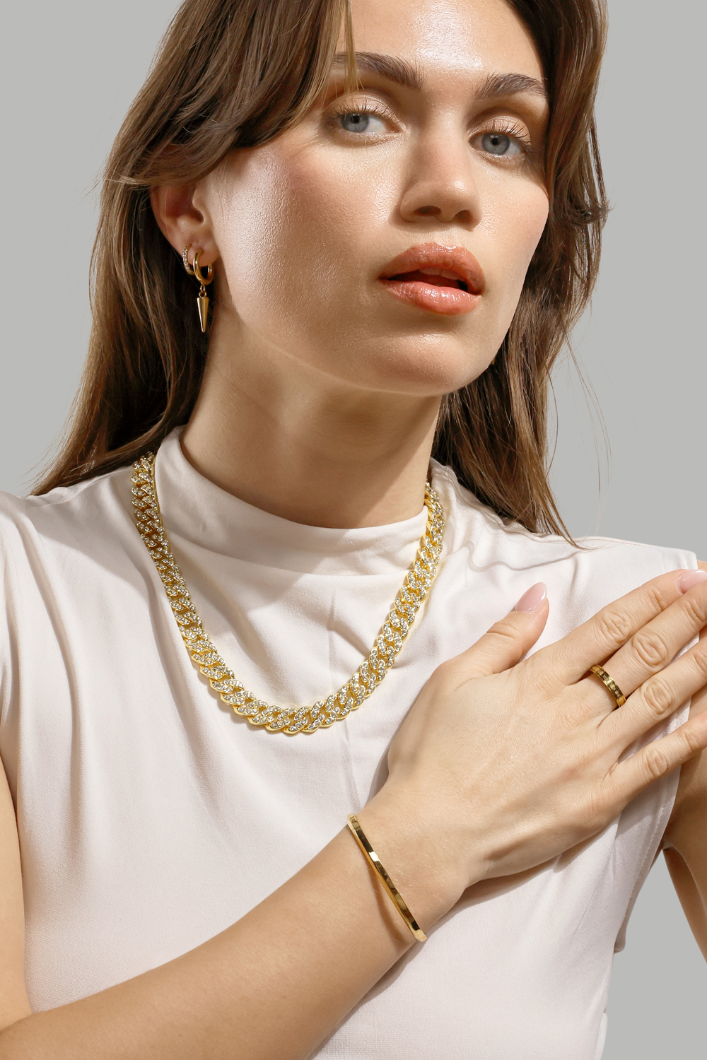 Pendiente Spike – 18k Chapado en oro