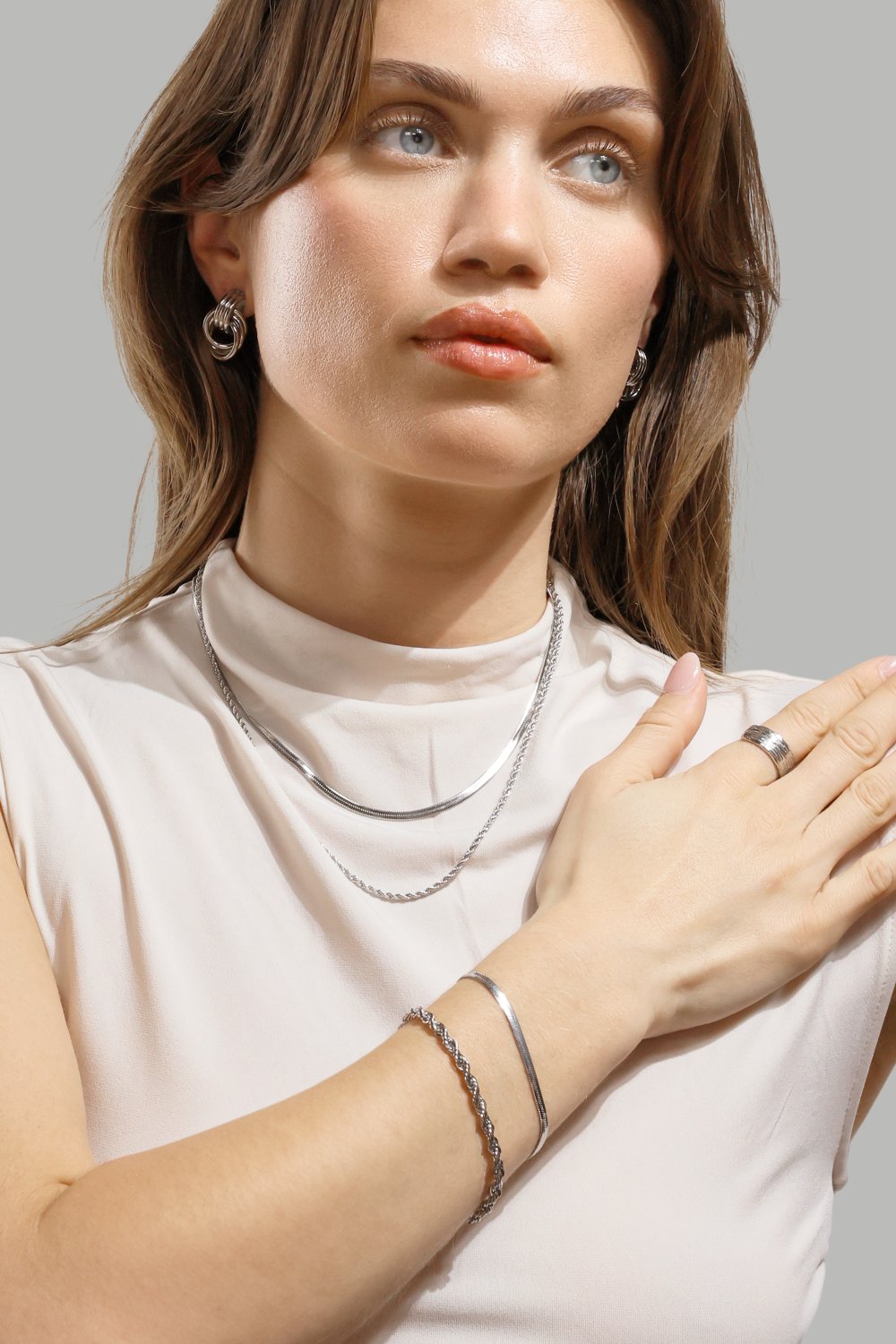 Pulsera Sleek Chain - Chapada en plata