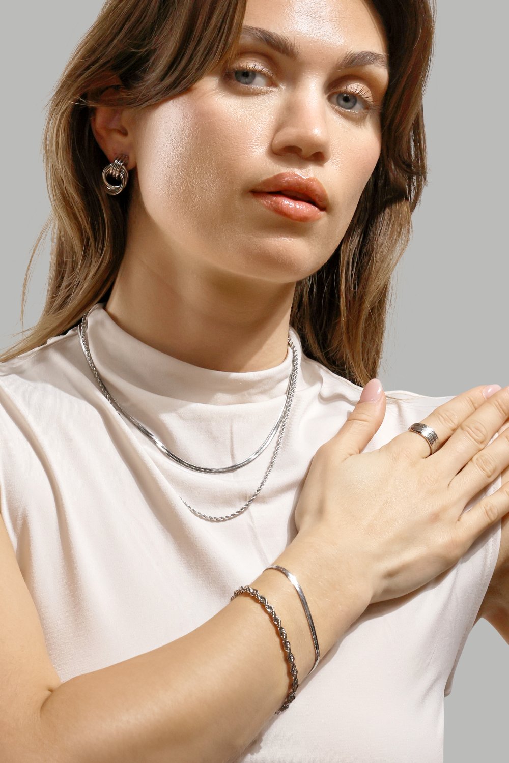 Pulsera Sleek Chain - Chapada en plata