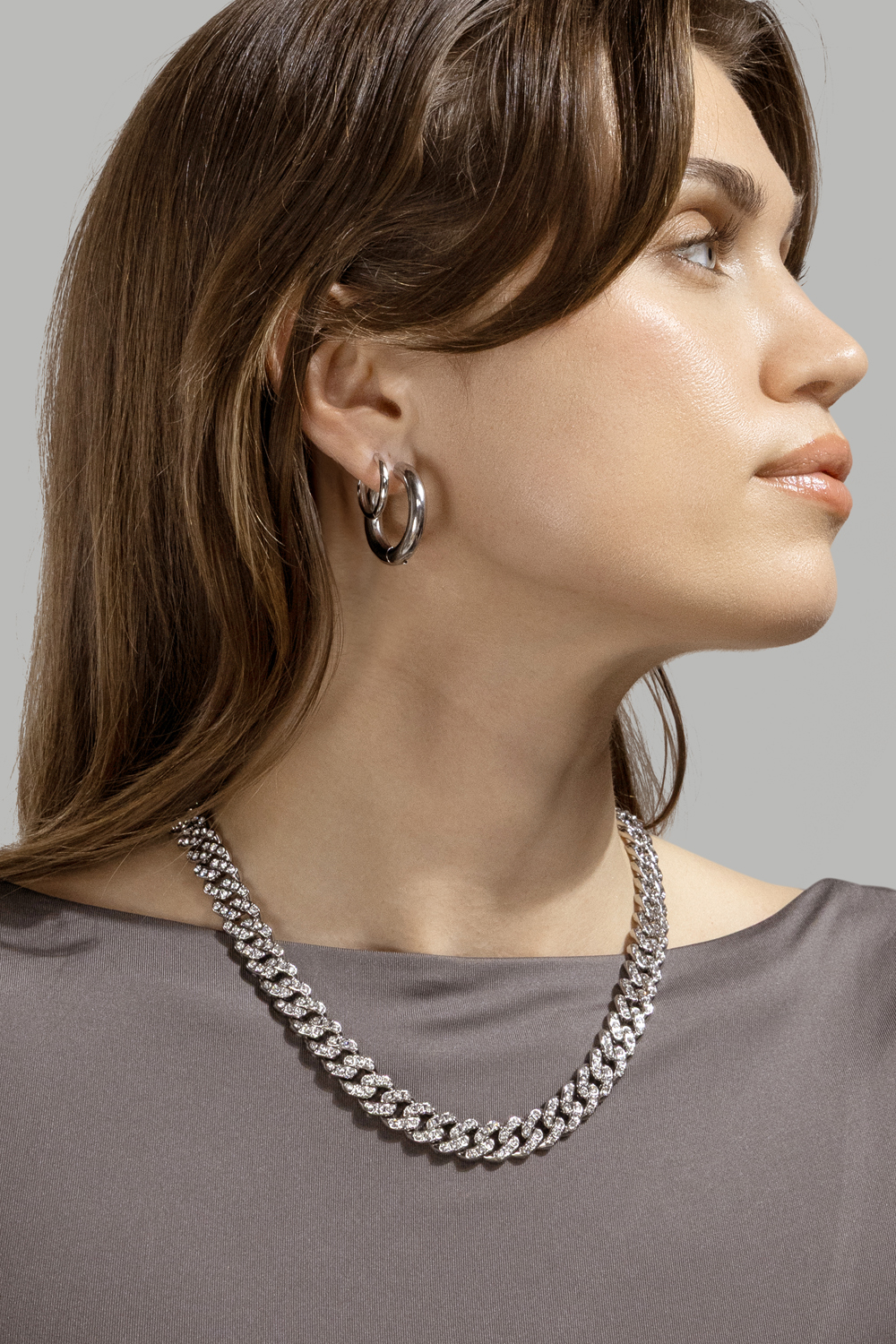 Pendiente Shine Hoops - Chapado en plata