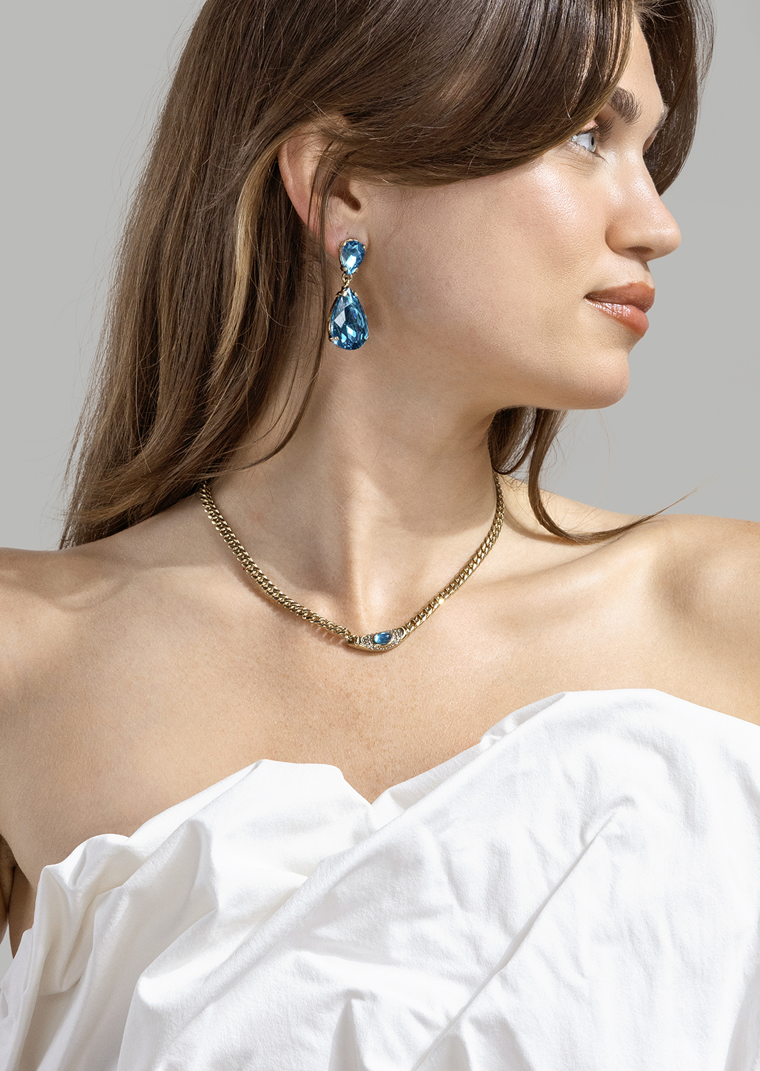 Azulora Icy Blue Pendientes – 18k Chapados en oro