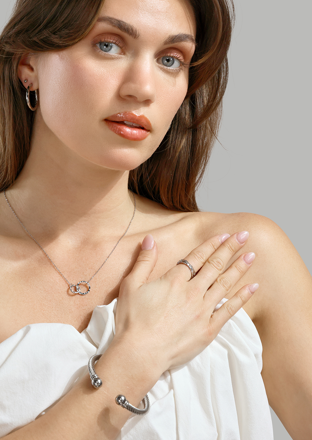 Anillo Raw Texture - Chapado en plata