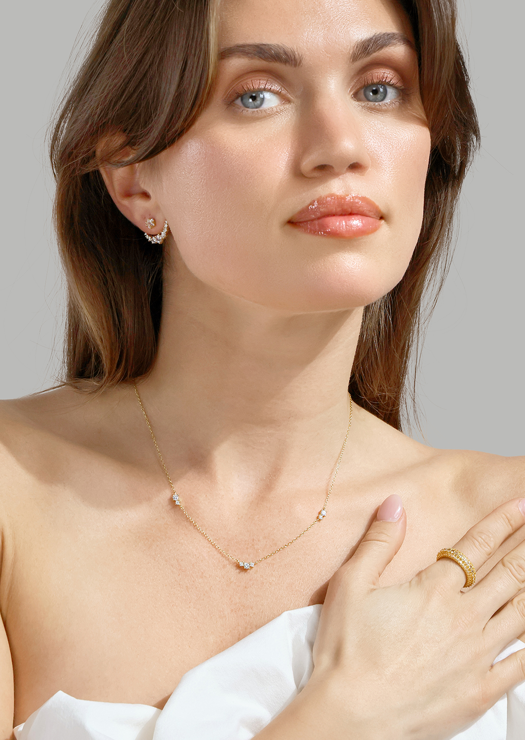 Anillo Crystal Shimmer - Chapado en oro de 18k