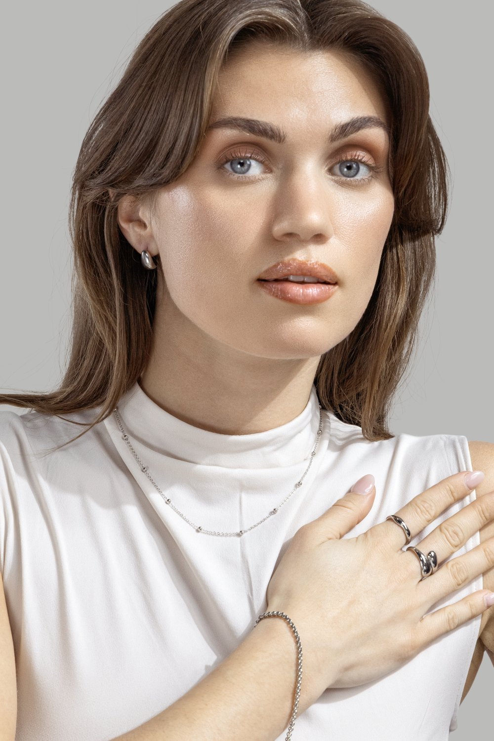 Pendiente Chic Hoops - Chapado en plata