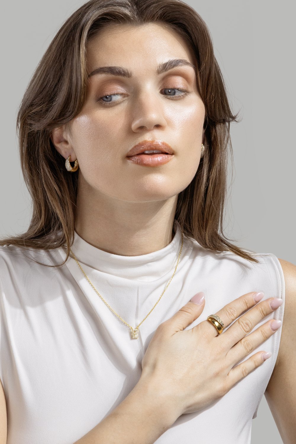 Collar Initial Letters A-N – 18k Gold Plated