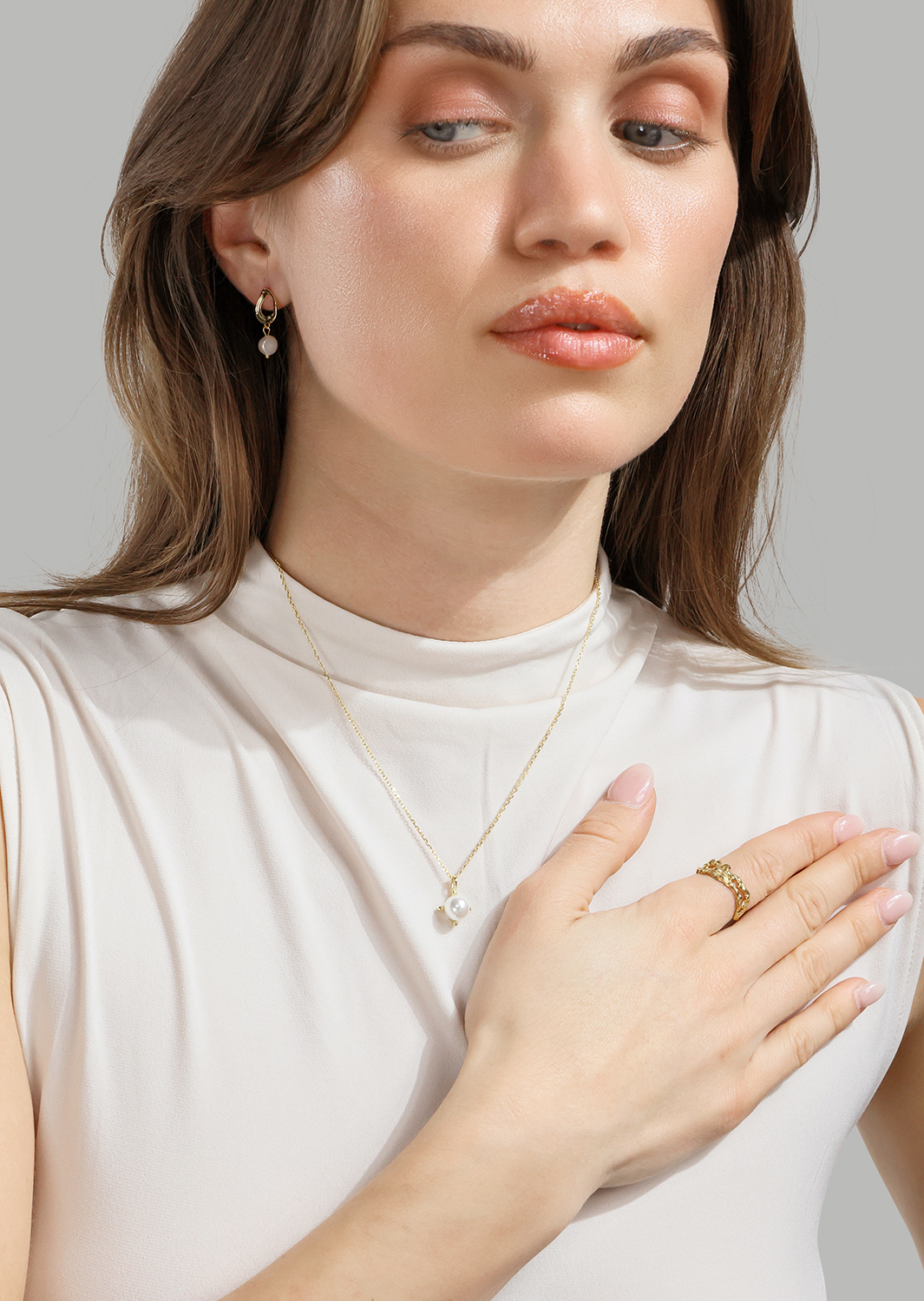 Anillo Molten Wave - 18k Chapado en oro