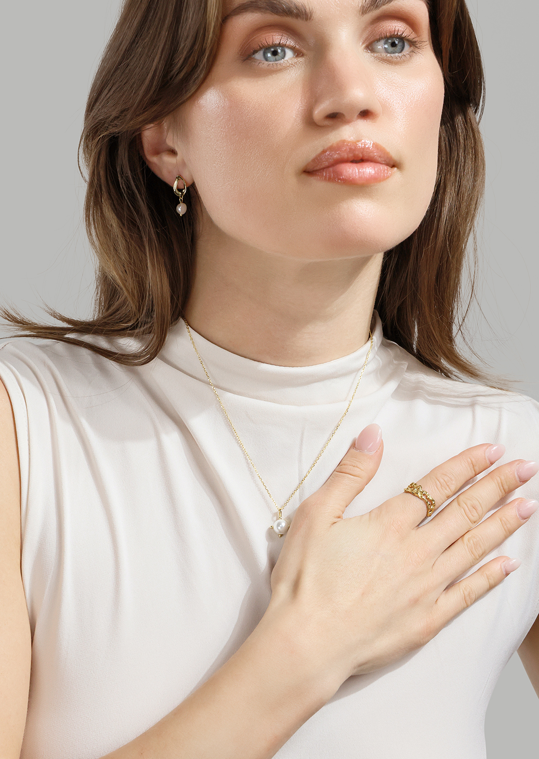 Anillo Molten Wave - 18k Chapado en oro