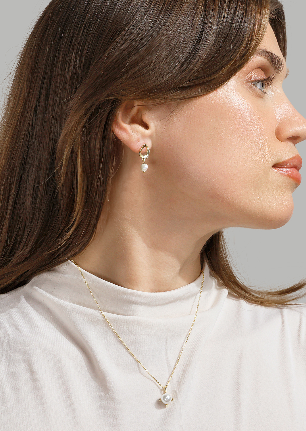 Collar North Pearl - 18k Chapado en oro