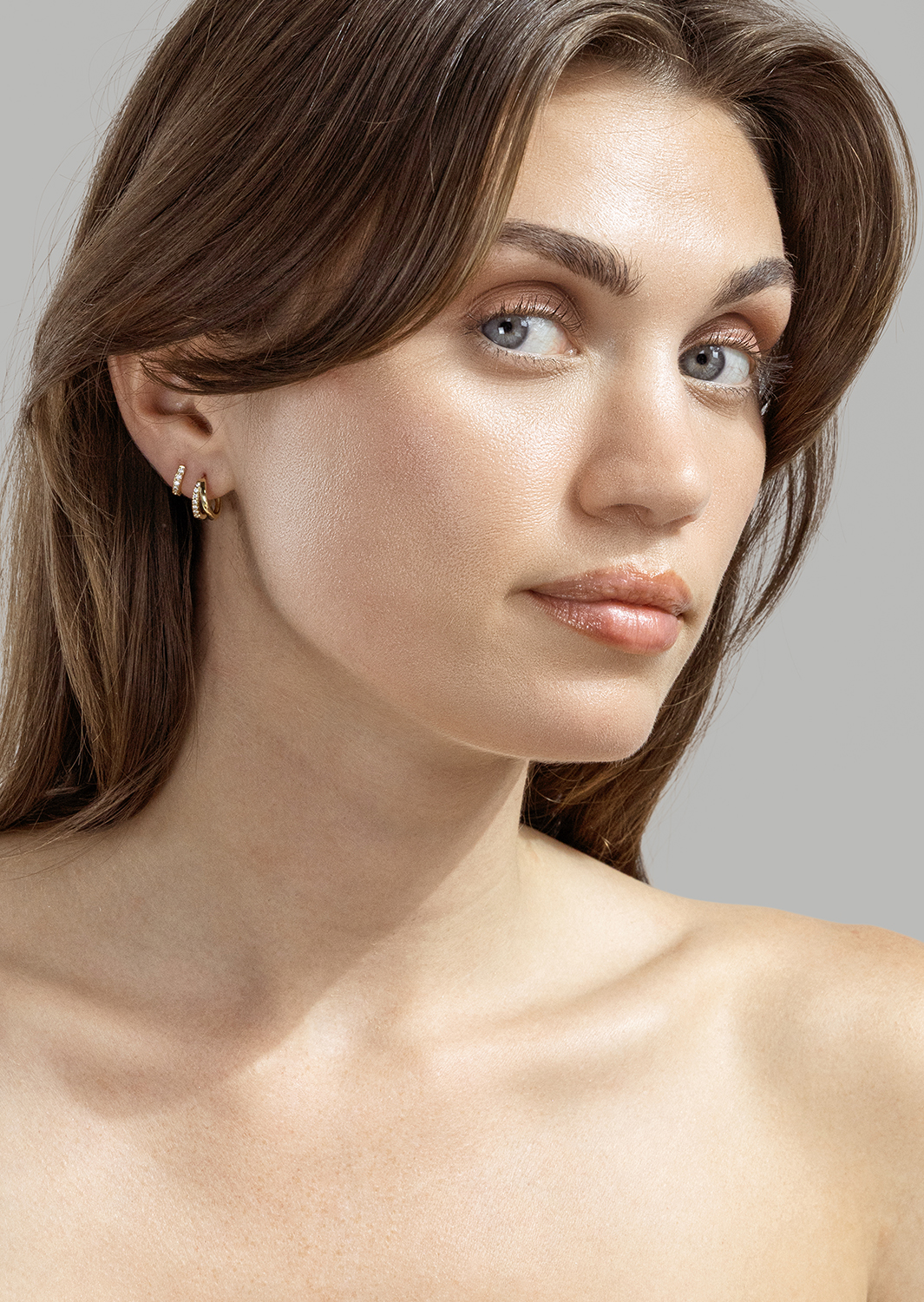 Pendiente Aurora Curve - 18k Chapado en oro