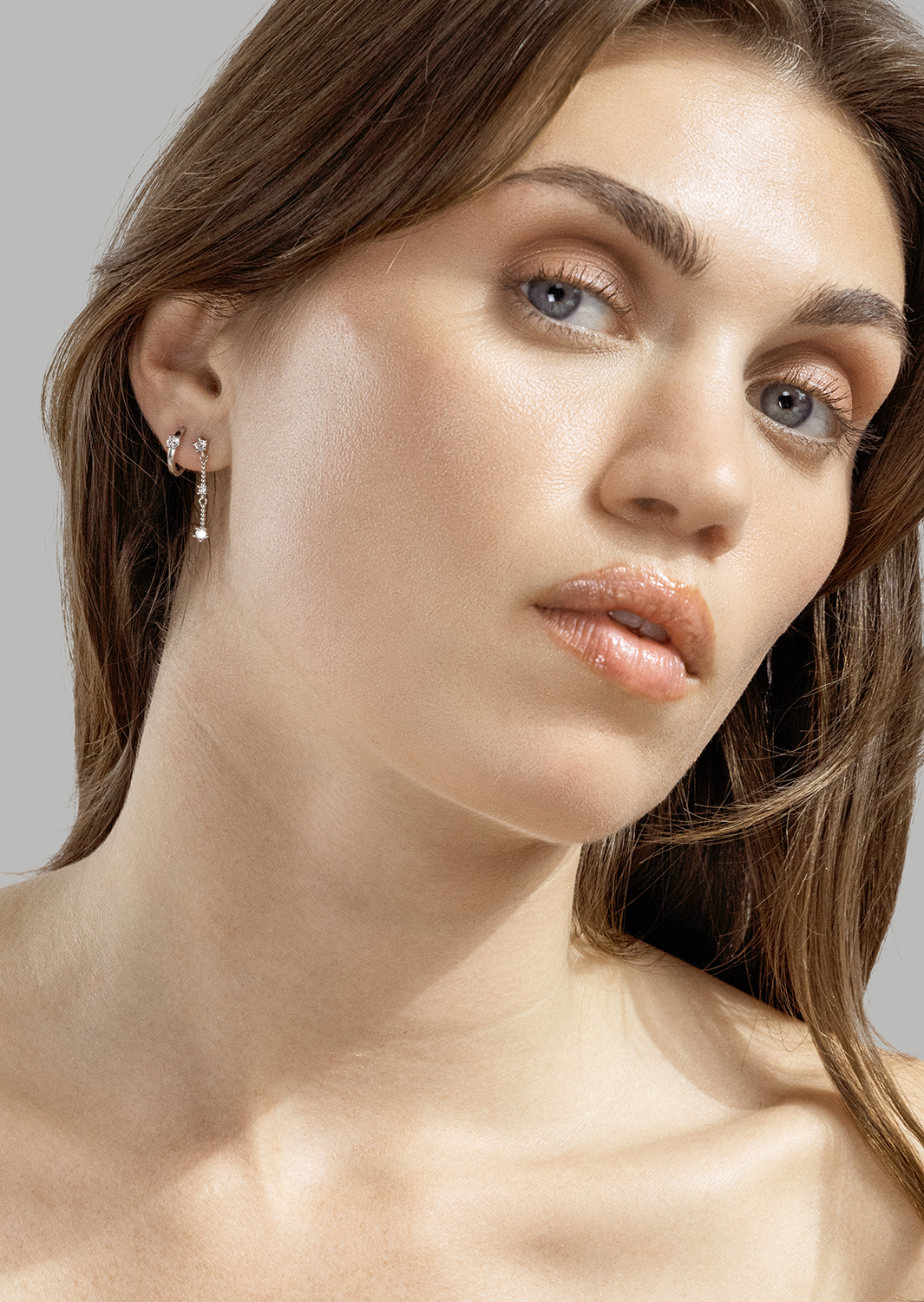 Pendientes Luna strip - Chapados en plata