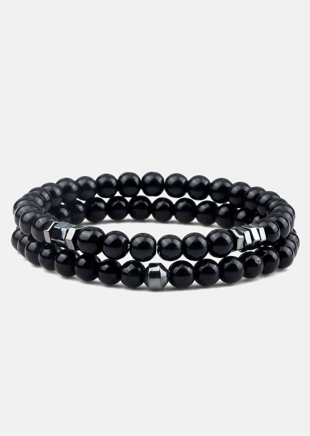 Pulsera de cuentas Obsidian Halo