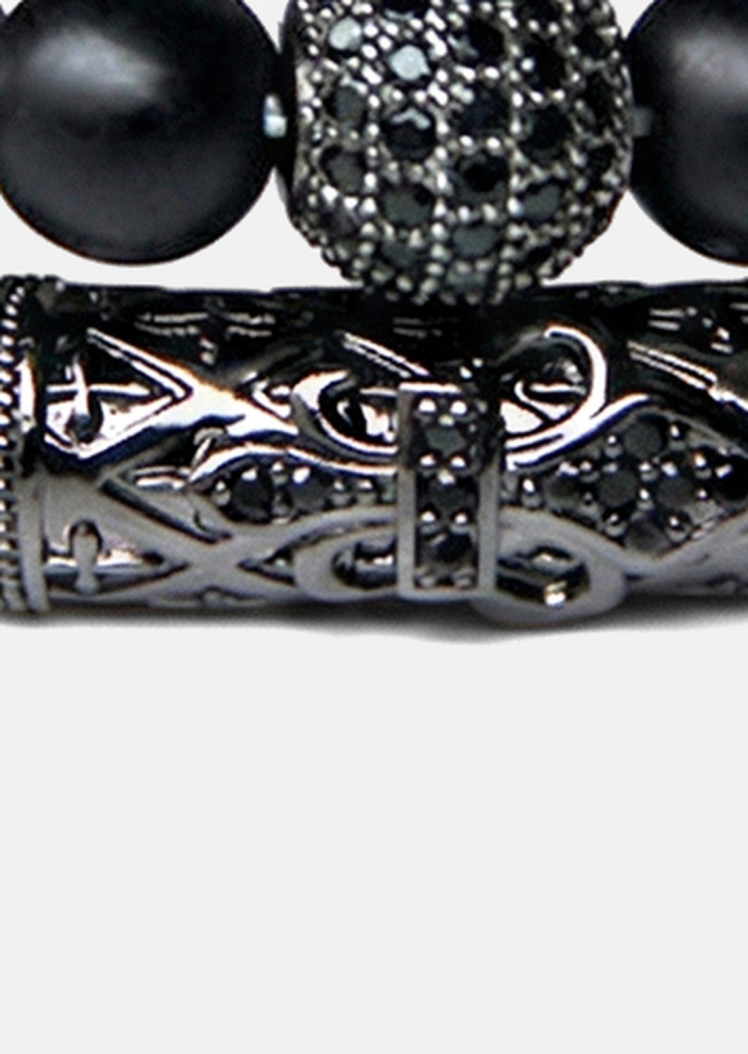 Pulsera de cuentas Obsidian Crown