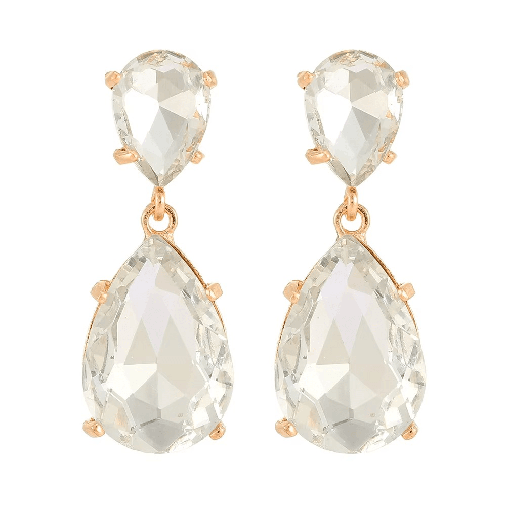 Azulora White Pendientes – 18k Chapados en oro