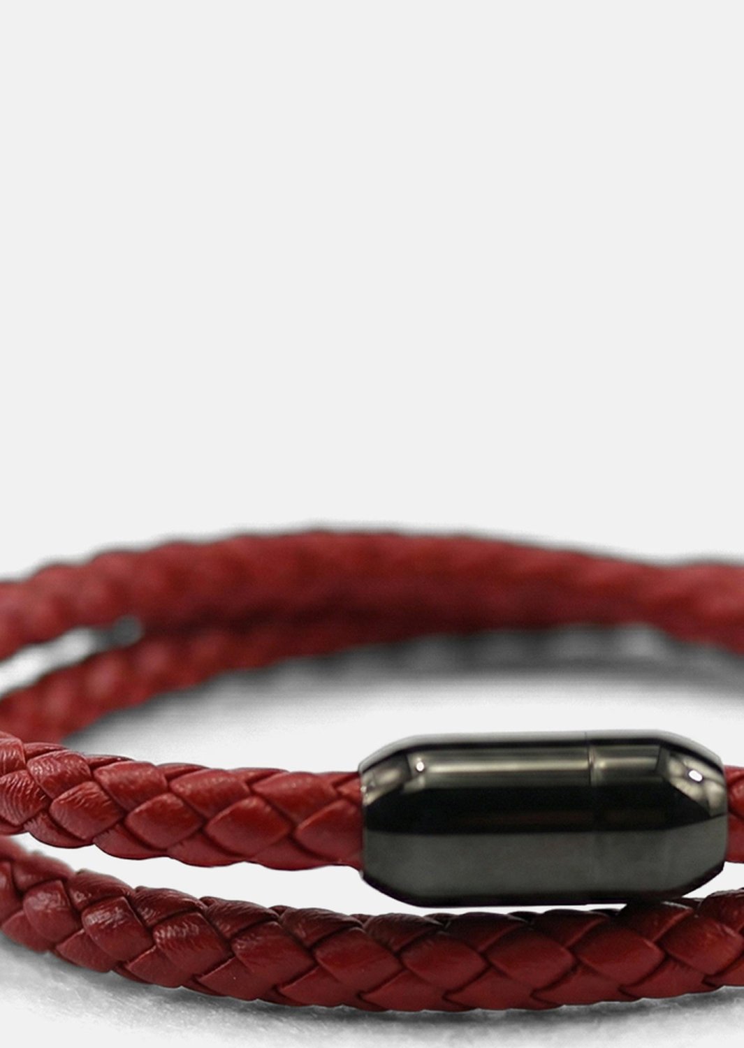 Pulsera de cuero Crimson Edge