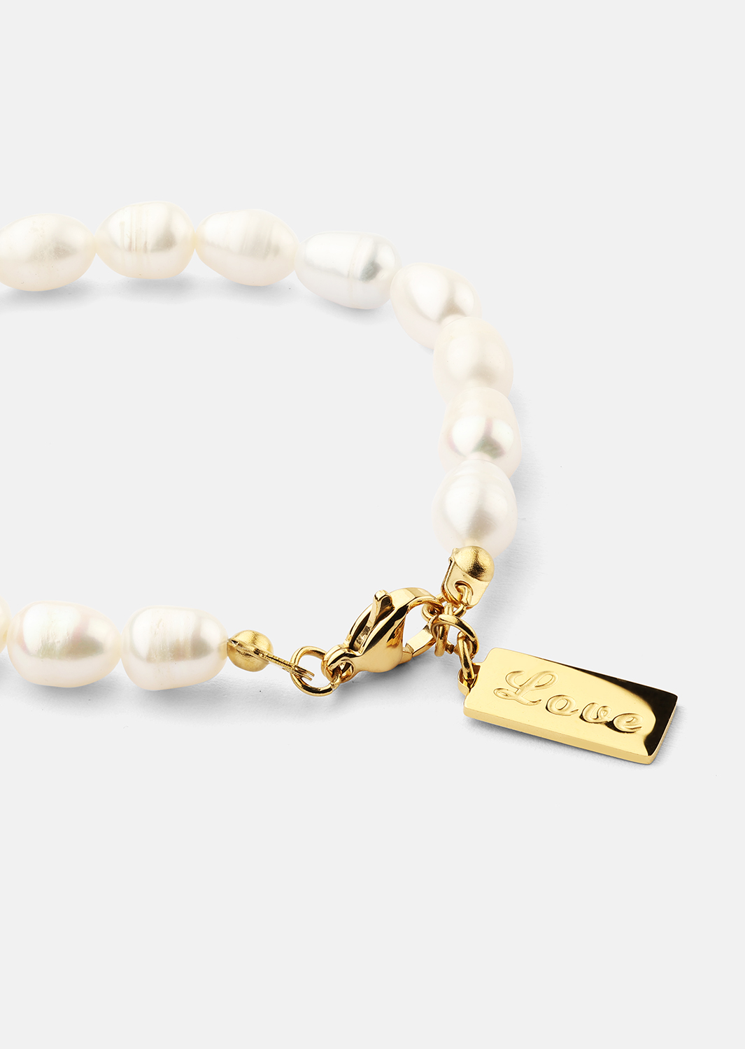 Pulsera Love Pearl - 18k Chapada en oro