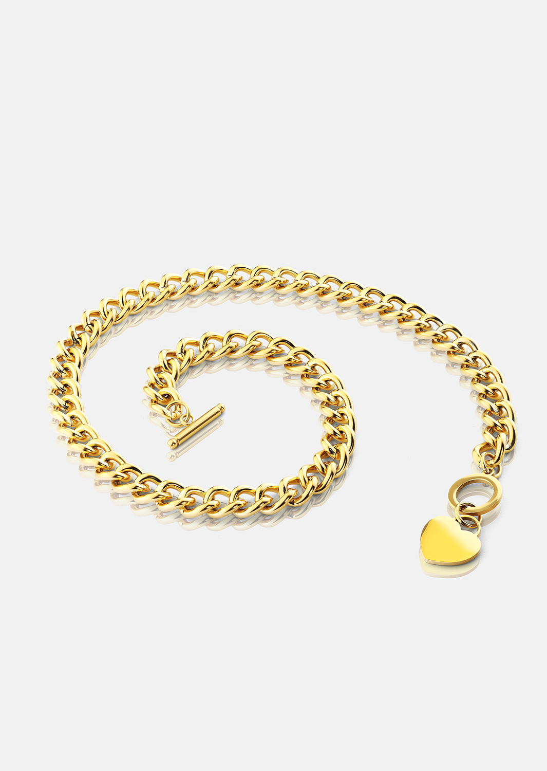 Luxe Circle Charm Necklace - 18k Chapado en oro