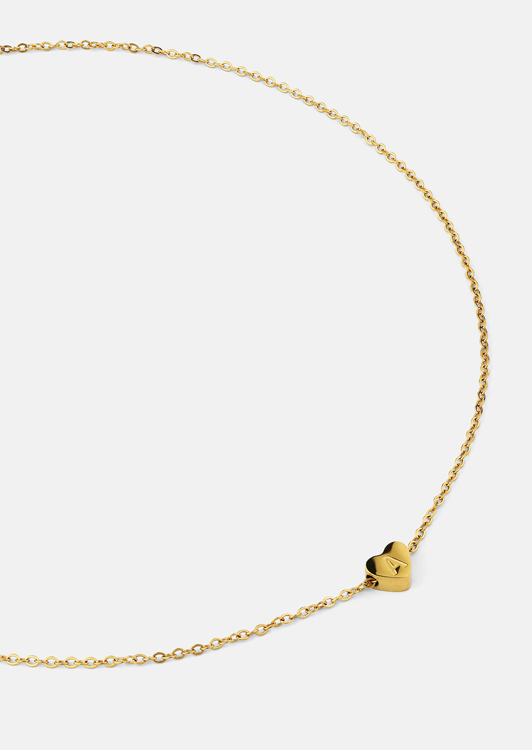 Collar Heart Letter A-N - 18k Chapado en oro