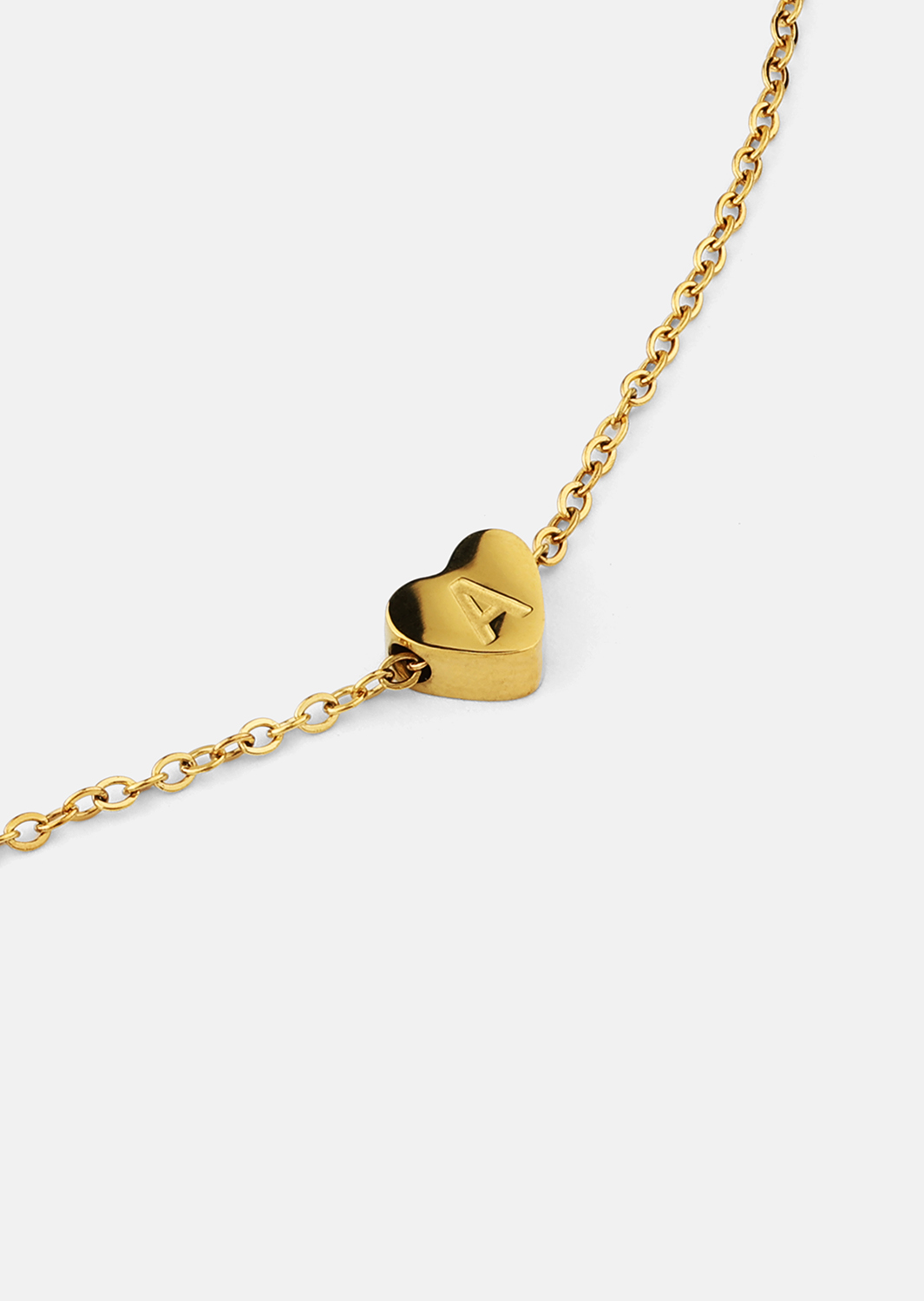 Collar Heart Letter A-N - 18k Chapado en oro
