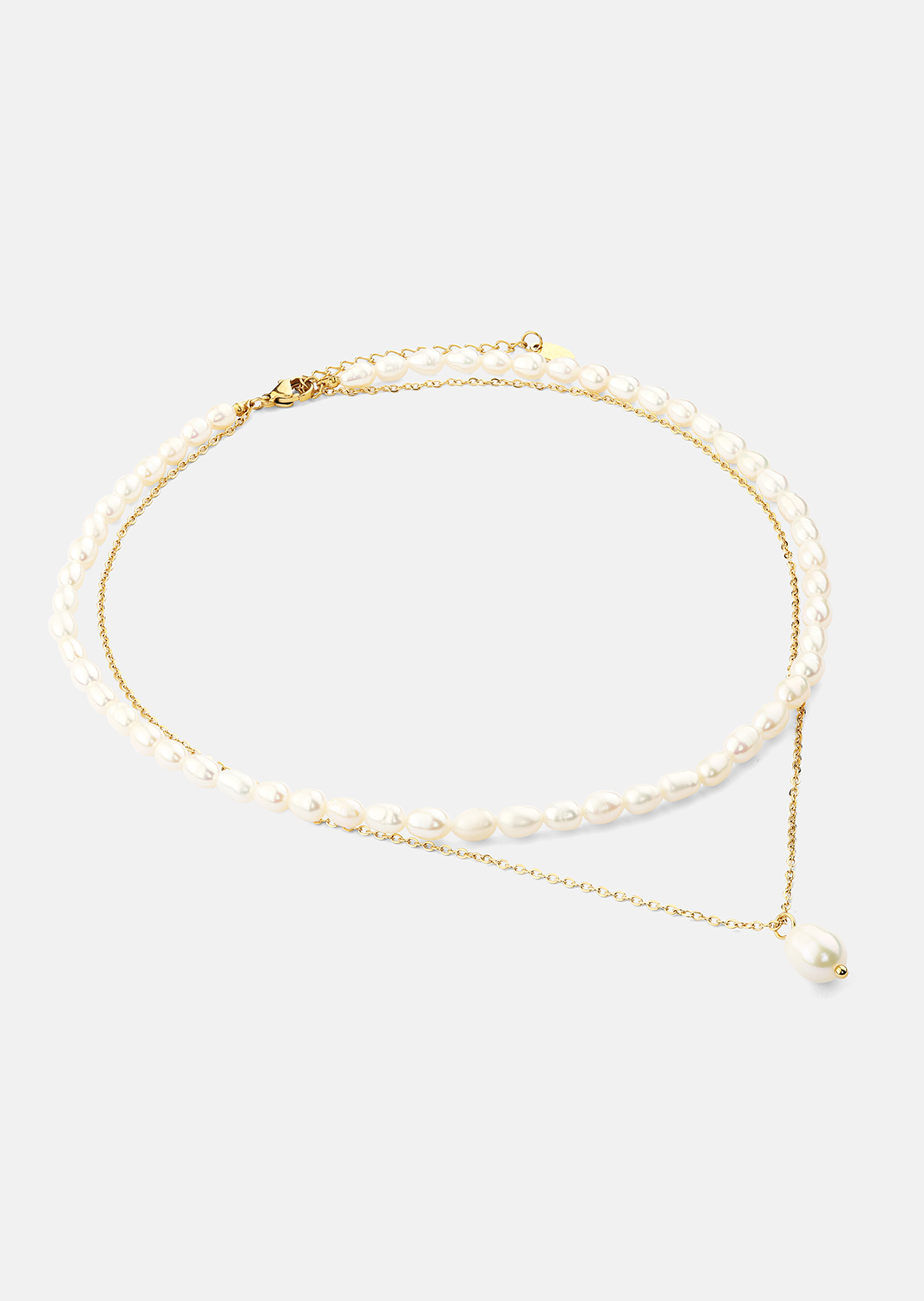 Collar Duo Pearl & Gold - 18k Chapado en oro