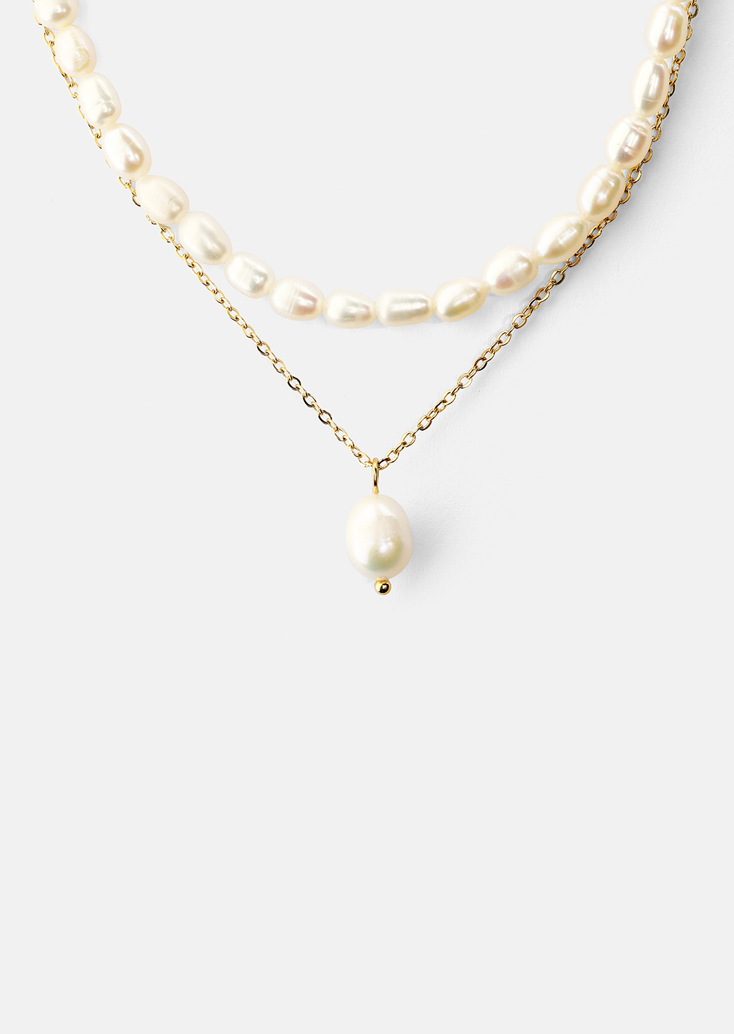 Collar Duo Pearl & Gold - 18k Chapado en oro