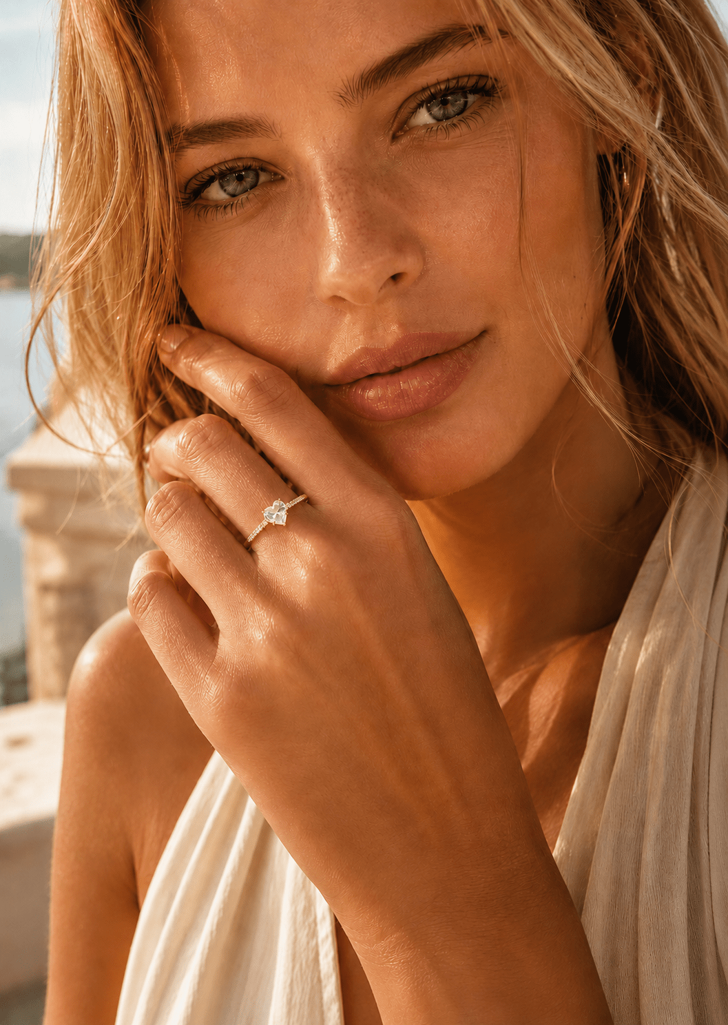 Heartlight Solitaire Anillo - 18k Chapado en oro