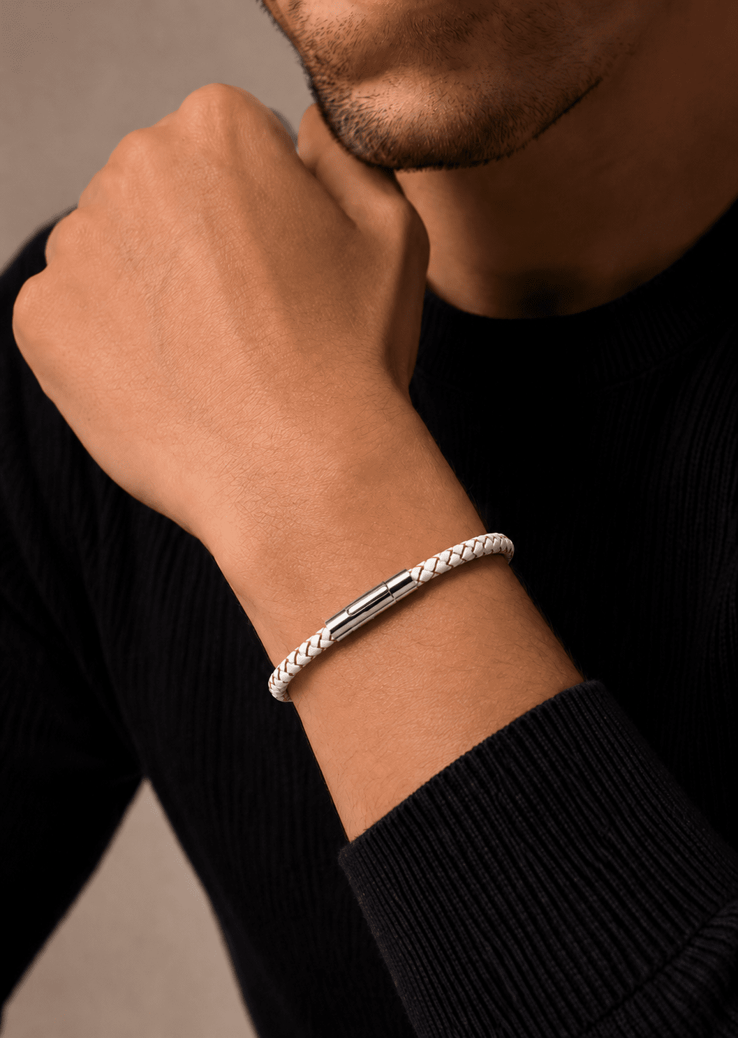 Pulsera de cuero Ivory Knot