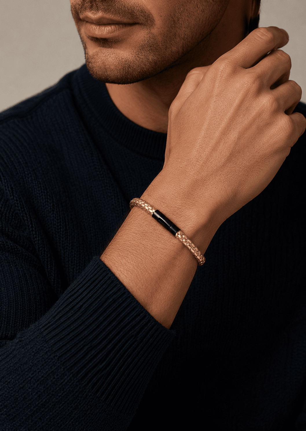 Pulsera de cuero Crimson Nexus