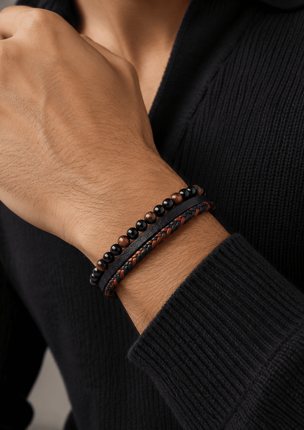 Pulsera de cuero Azure Bond