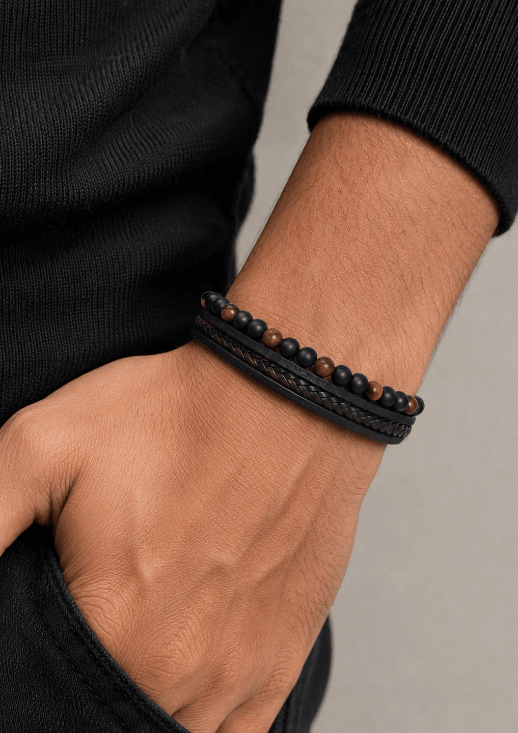 Pulsera de cuero Titan Crest