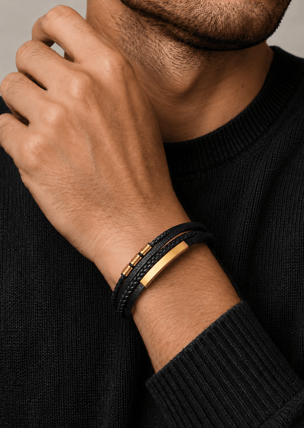 Pulsera de cuero Titan Embrace