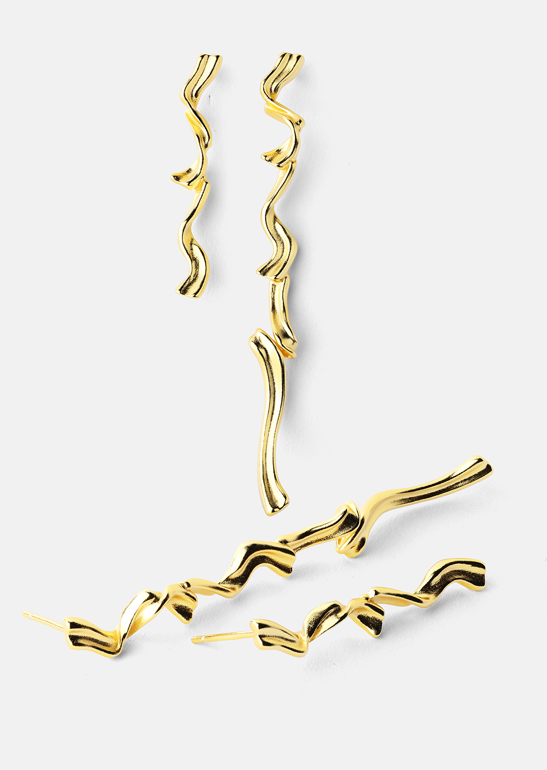 Pendiente Flow - 18k Chapado en oro